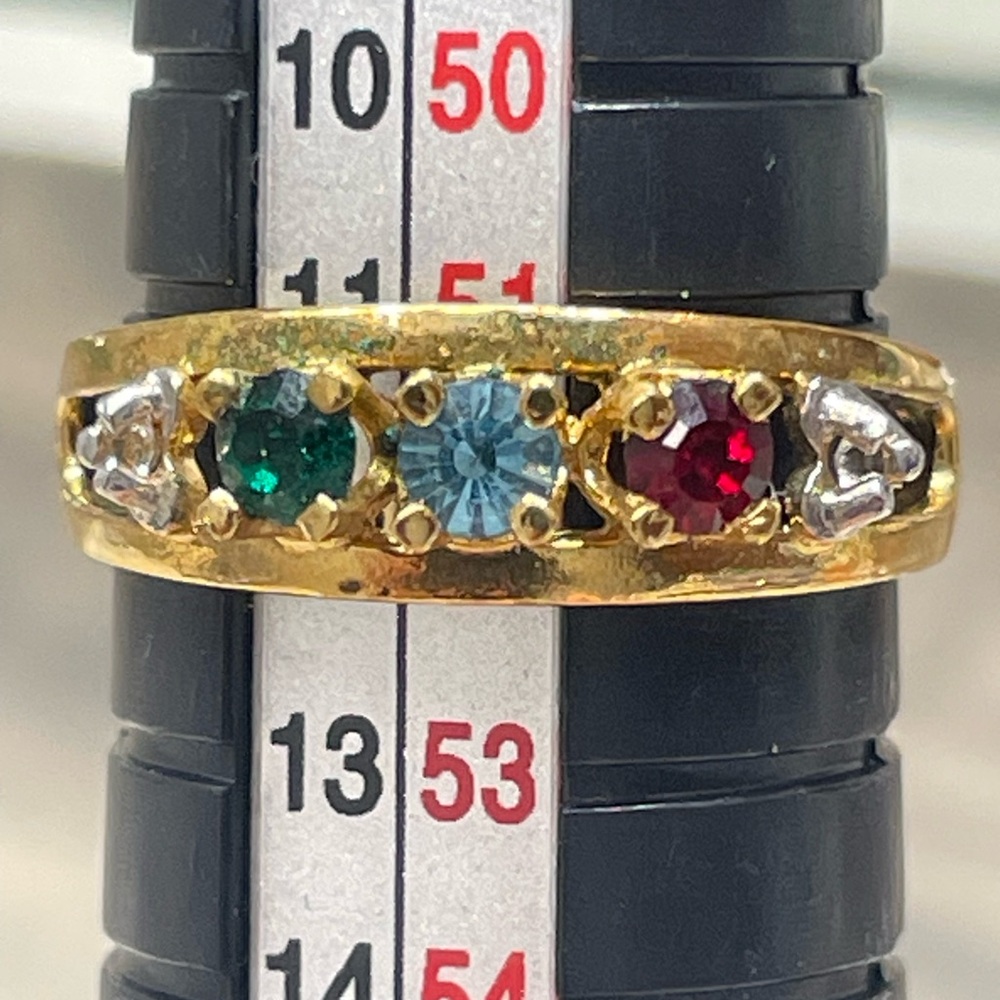 Vintage Sample Mother’s Ring Gold Plated Brass Size 6 Birthstone Style - Picture 13 of 13